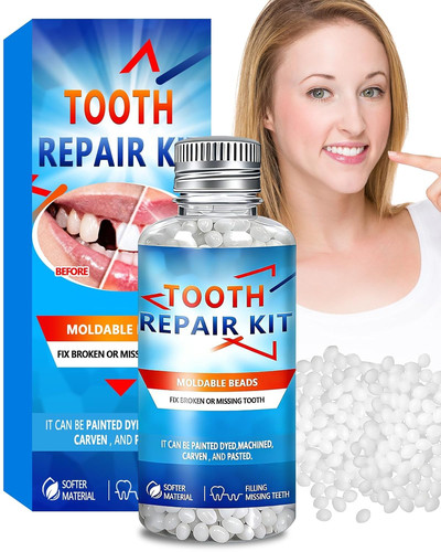 Tooth repair kit with - tooth, fake